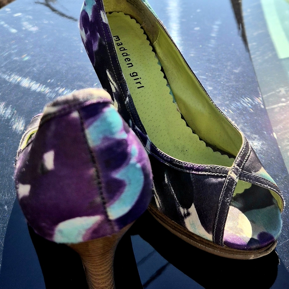 Madden Girl Purple and Green Heels
